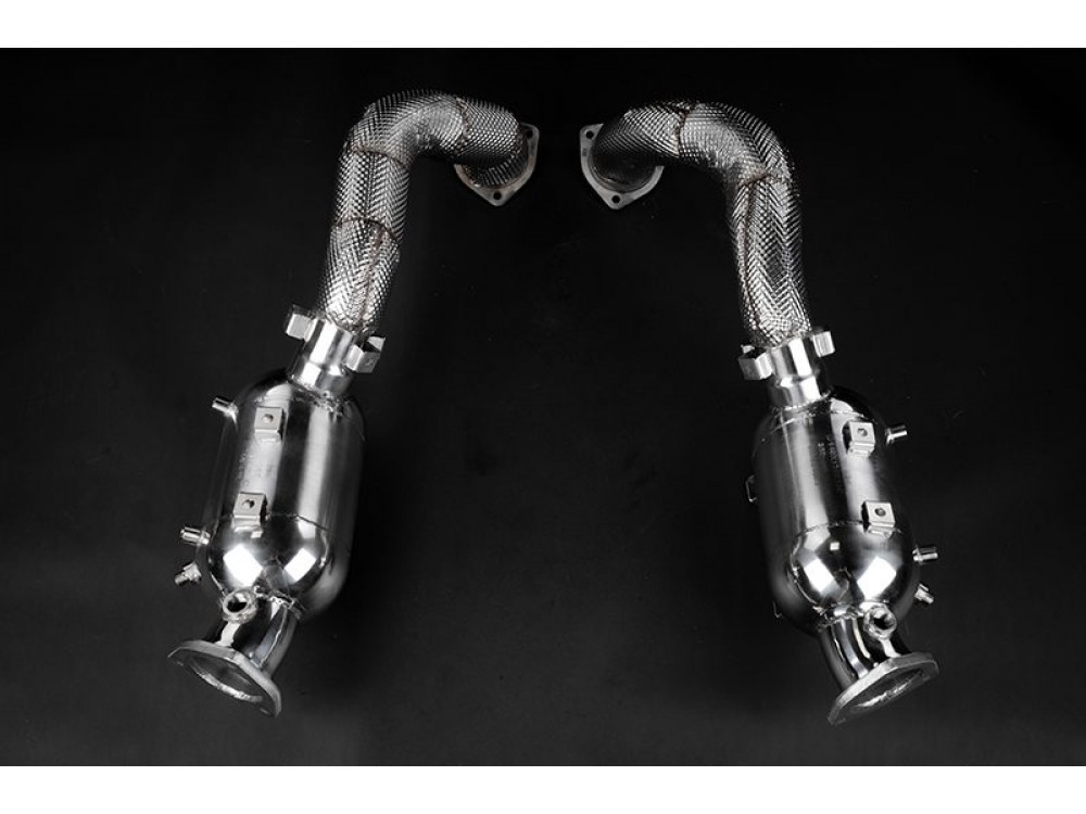 Exhaust Capristo Porsche 718 GT4 RS Sport Catalytic Converters 250 CPSI replacing the GPF filters - 02 PO 010 03 025 | 02 PO 010 03 033 Exhaust Capristo Porsche 718 GT4 RS Sport Catalytic Converters 250 CPSI replacing the GPF filters - 02 PO 010 03 025 | 02 PO 010 03 033