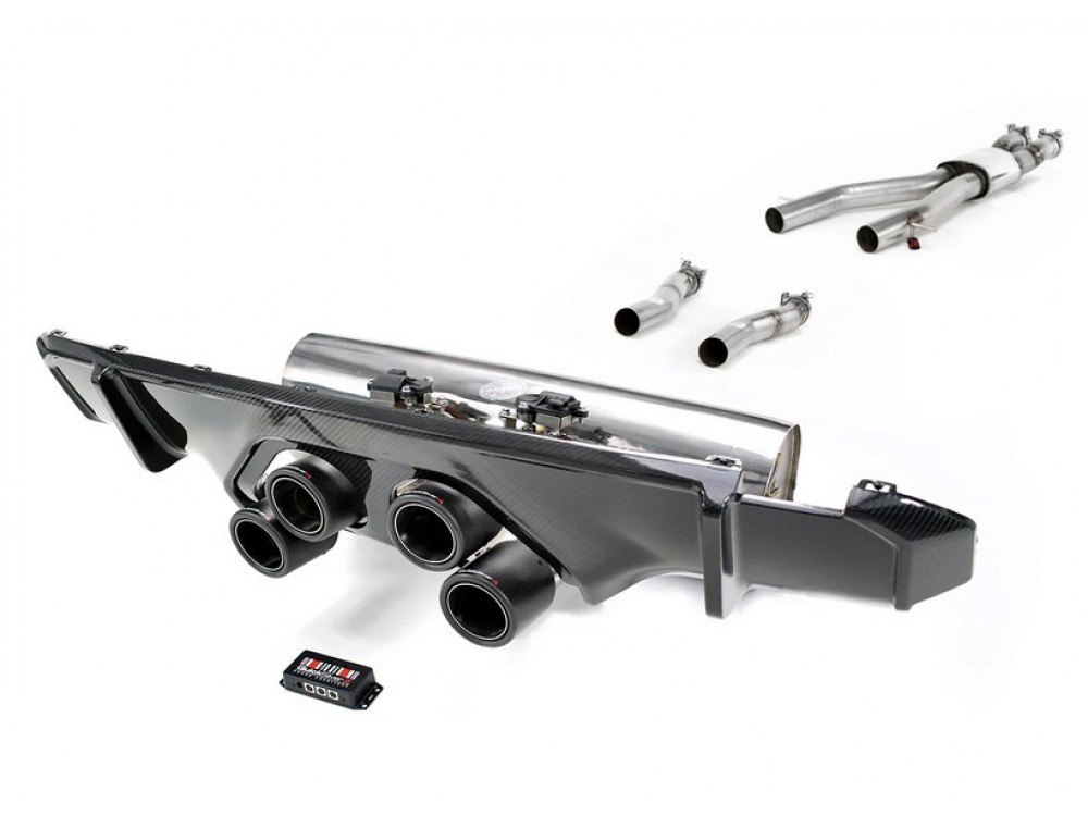 Wydech Quicksilver BMW M3/M4 G80/G81/G82 Center Exit Sound Architect + CarbonWurks Diffuser - BM400S Quicksilver BMW M3/M4 G80/G81/G82 Center Exit Sound Architect + CarbonWurks Diffuser Exhaust
