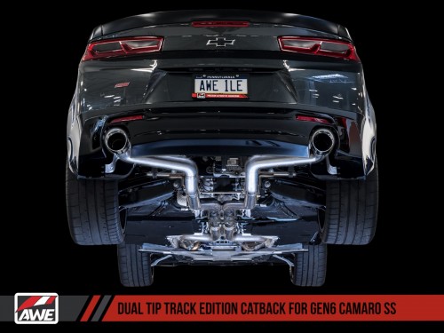AWE Chevrolet Camaro SS Gen6 6.2L Cat-back Non-resonated Track Edition Exhaust