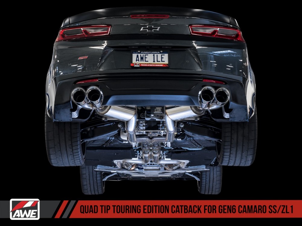 Exhaust AWE Chevrolet Camaro ZL1 Gen6 6.2L Cat-back Resonated Touring Edition - 3015-42092 | 3015-43114 Exhaust AWE Chevrolet Camaro ZL1 Gen6 6.2L Cat-back Resonated Touring Edition - 3015-42092 | 3015-43114