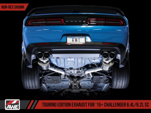 AWE Dodge Challenger 15+ SRT Hellcat 6.2L SC Non-resonated Touring Edition Exhaust